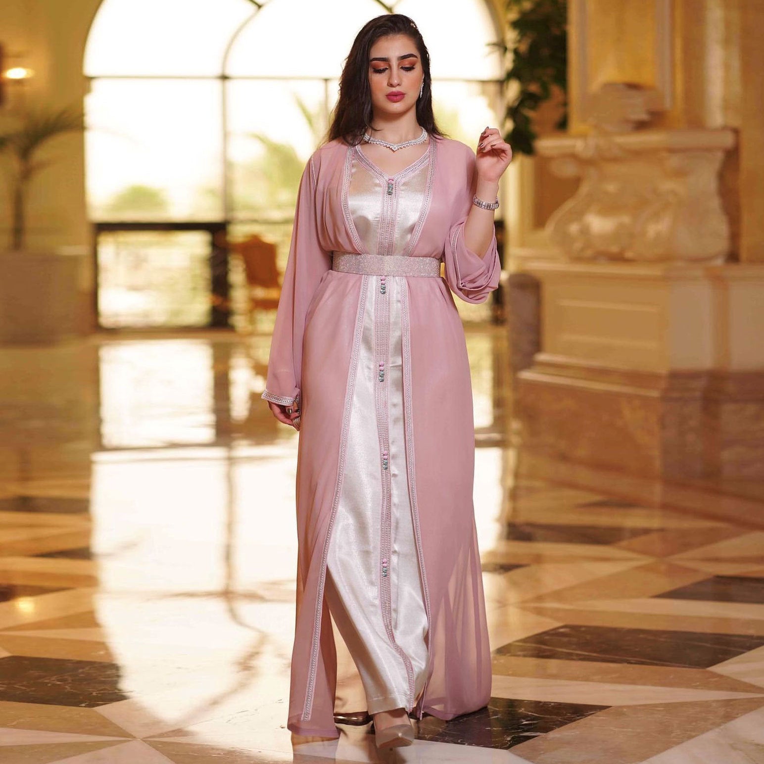 AB147#Middle East commuter ethnic style European and American muslim maxi dresses