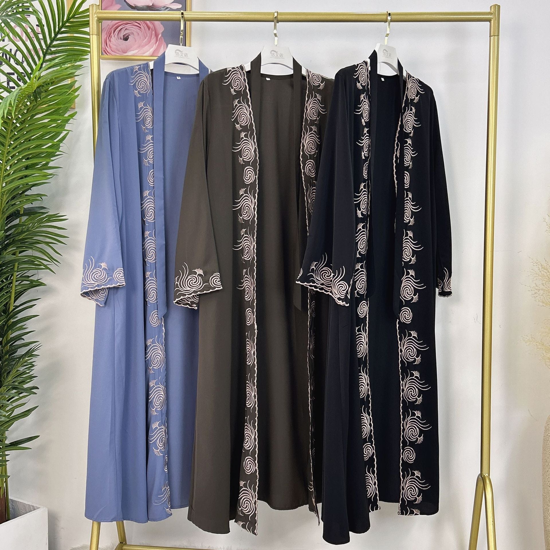 1553# Luxury Islamic Clothing Nida Embroidery Women Abaya Dubai