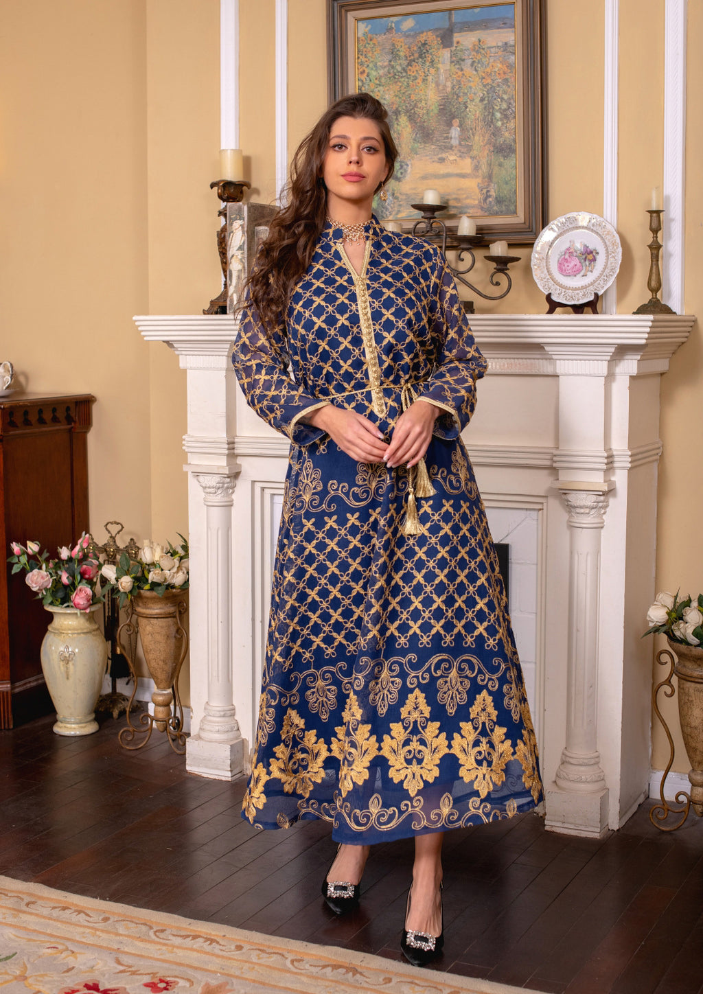 AB276#Hot Selling Robe Casual Cloths Loose Dress for Middle East Women for Ramdam