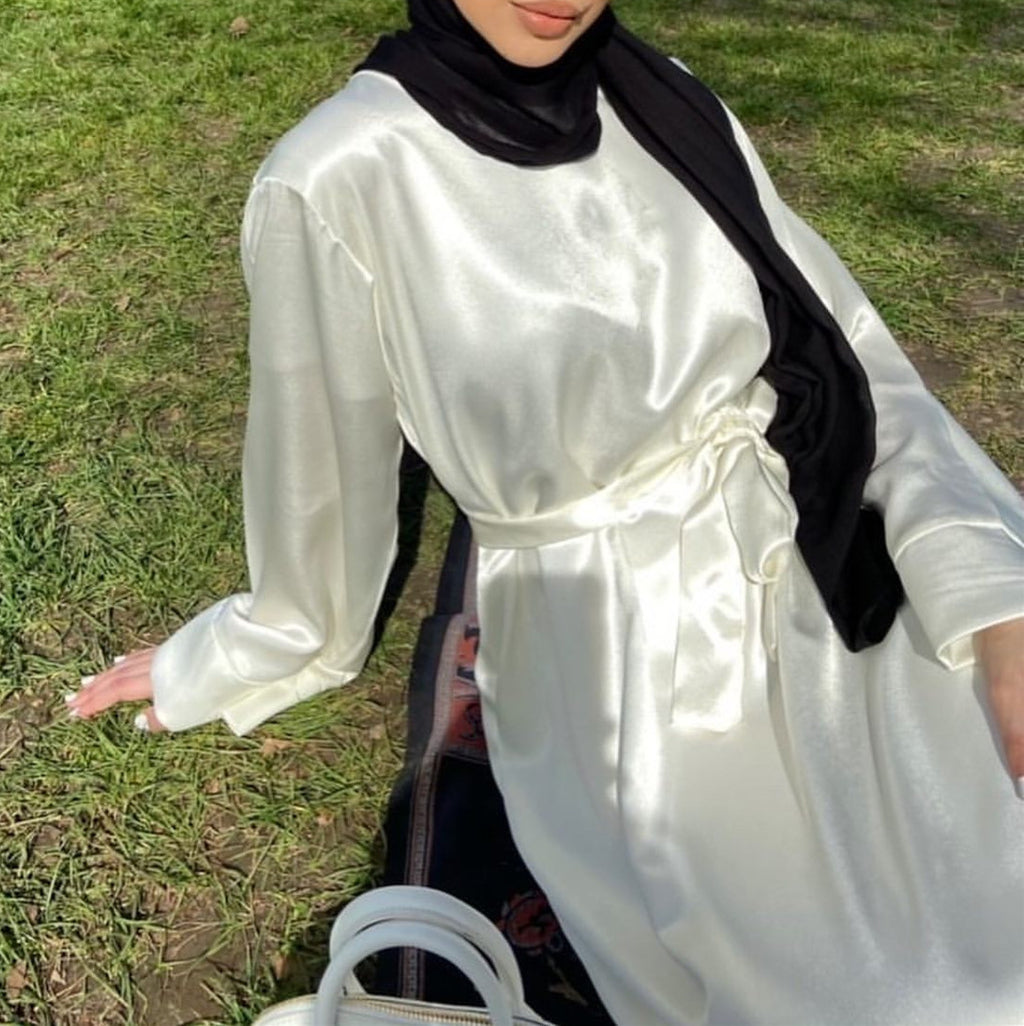 1503#Satin Islamic Dresses for women pakistan dubai clothing wholesale