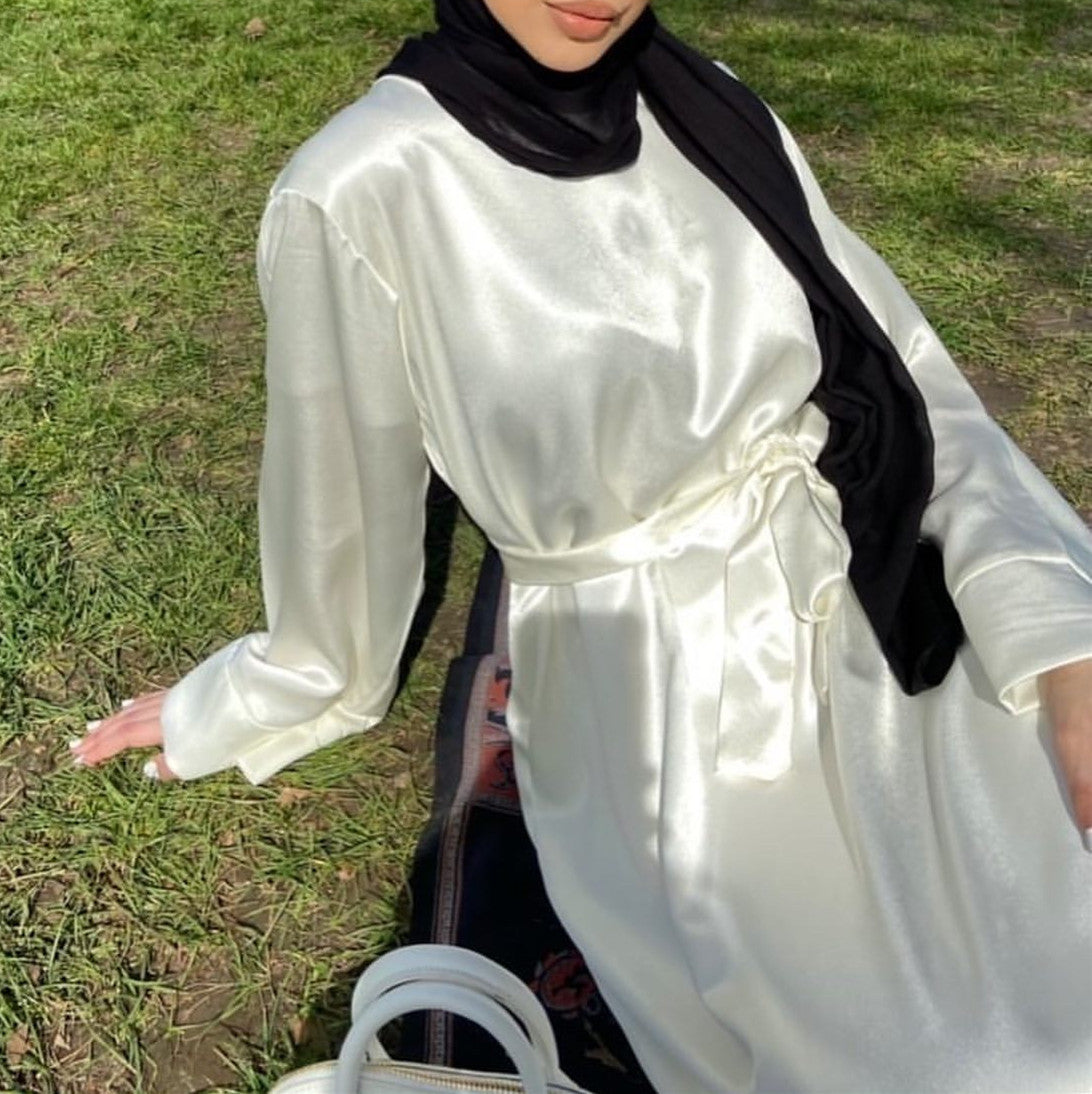 1503#Satin Islamic Dresses for women pakistan dubai clothing wholesale