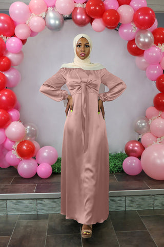 1433#Fancy women  muslim dresses long sleeves maxi satin dress abaya