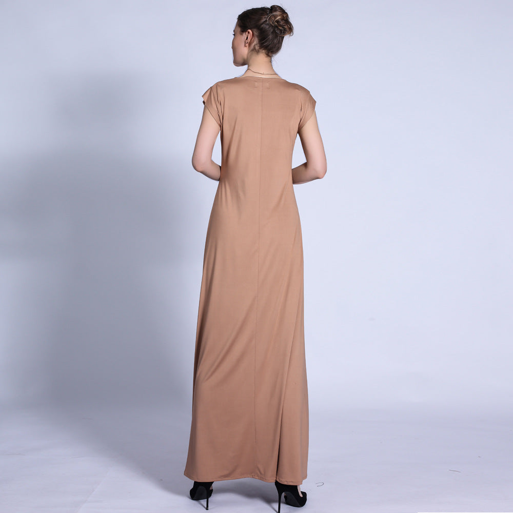 G1314#New solid color bottoming skirt basic sleeveless long dress women