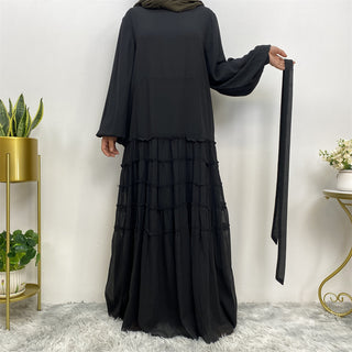 6527# New Arrival Double Chiffon Abaya Dresses Islamic Clothing