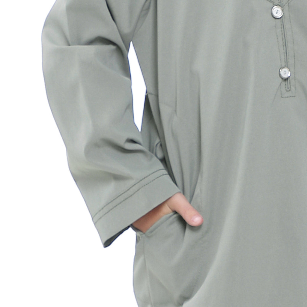TH879#2 pcs Arab Muslim Wear calf Length Muslim Clothes Jubba Men's Thobe