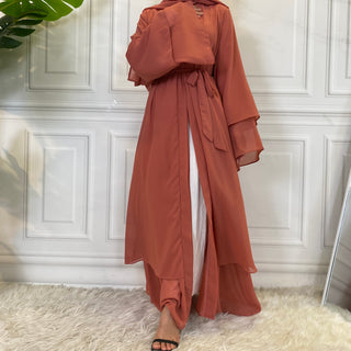 875# Best seller chiffon open abaya solid color cardigan