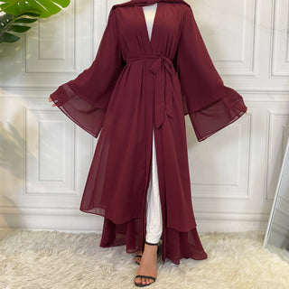 875# Best seller chiffon open abaya solid color cardigan