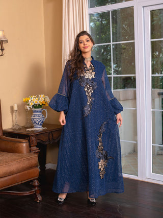 AB268#Middle East Abaya Muslim Ethnic Style Dubai Morocco Embroidery Doris Abaya Dress