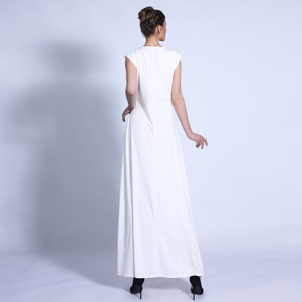G1314#New solid color bottoming skirt basic sleeveless long dress women