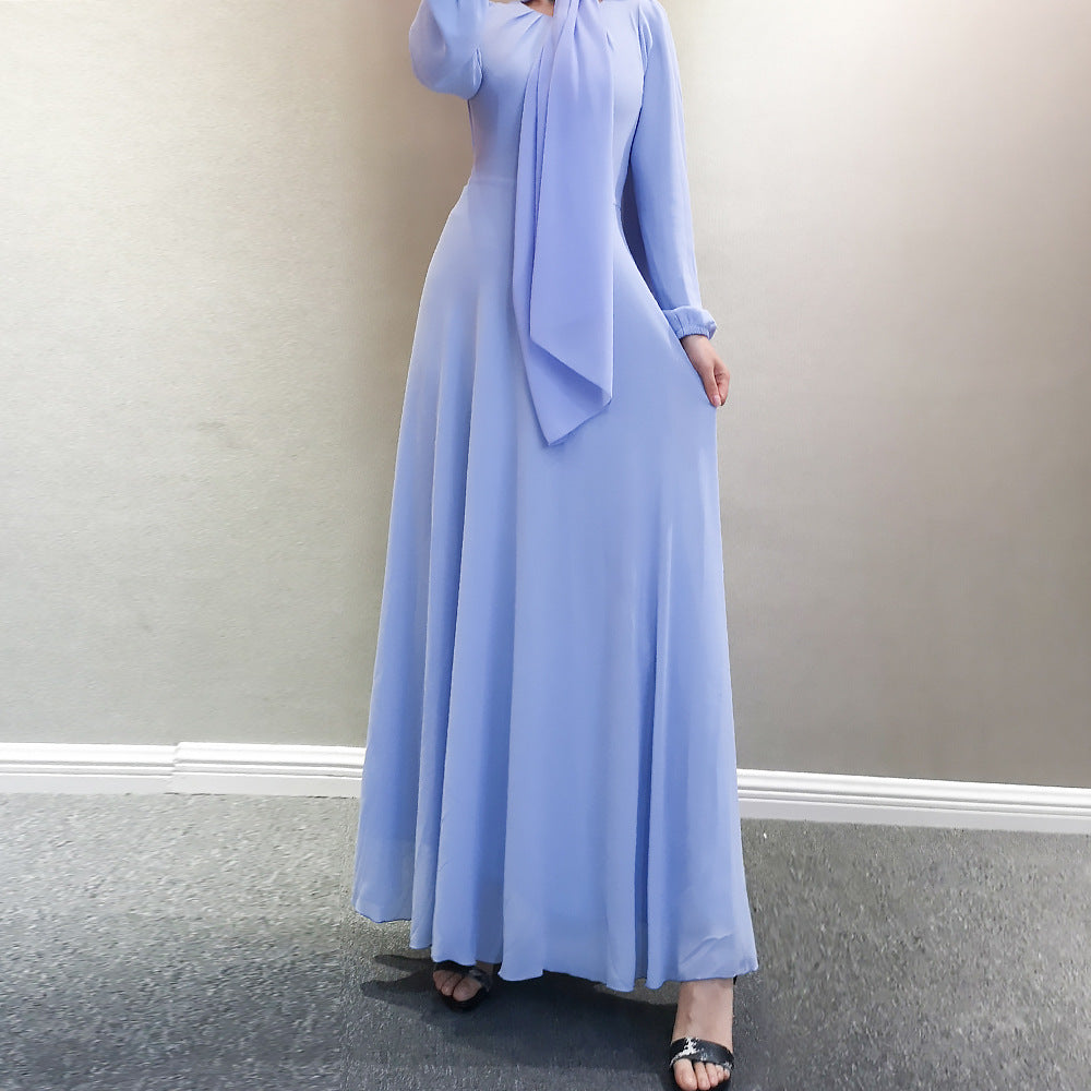 G9514#New Chiffon Abaya Dubai Muslim Women Dresses Islamic Clothing