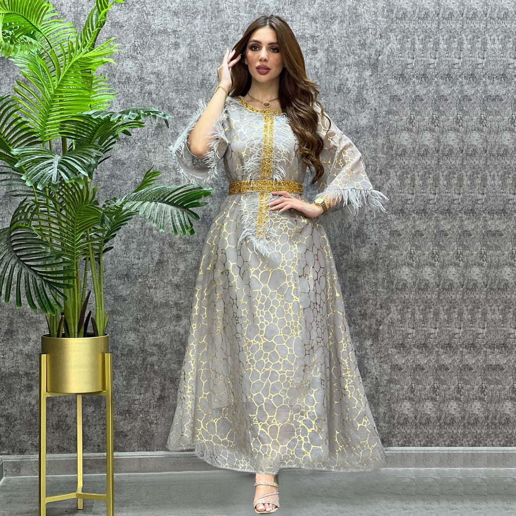 AB239#Eid Leopard fashion habaya women muslim dress muslim women abaya and long  dresses