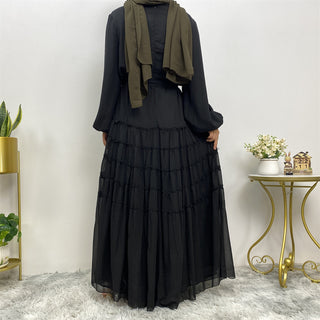 6527# New Arrival Double Chiffon Abaya Dresses Islamic Clothing