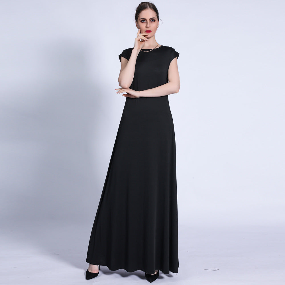 G1314#New solid color bottoming skirt basic sleeveless long dress women