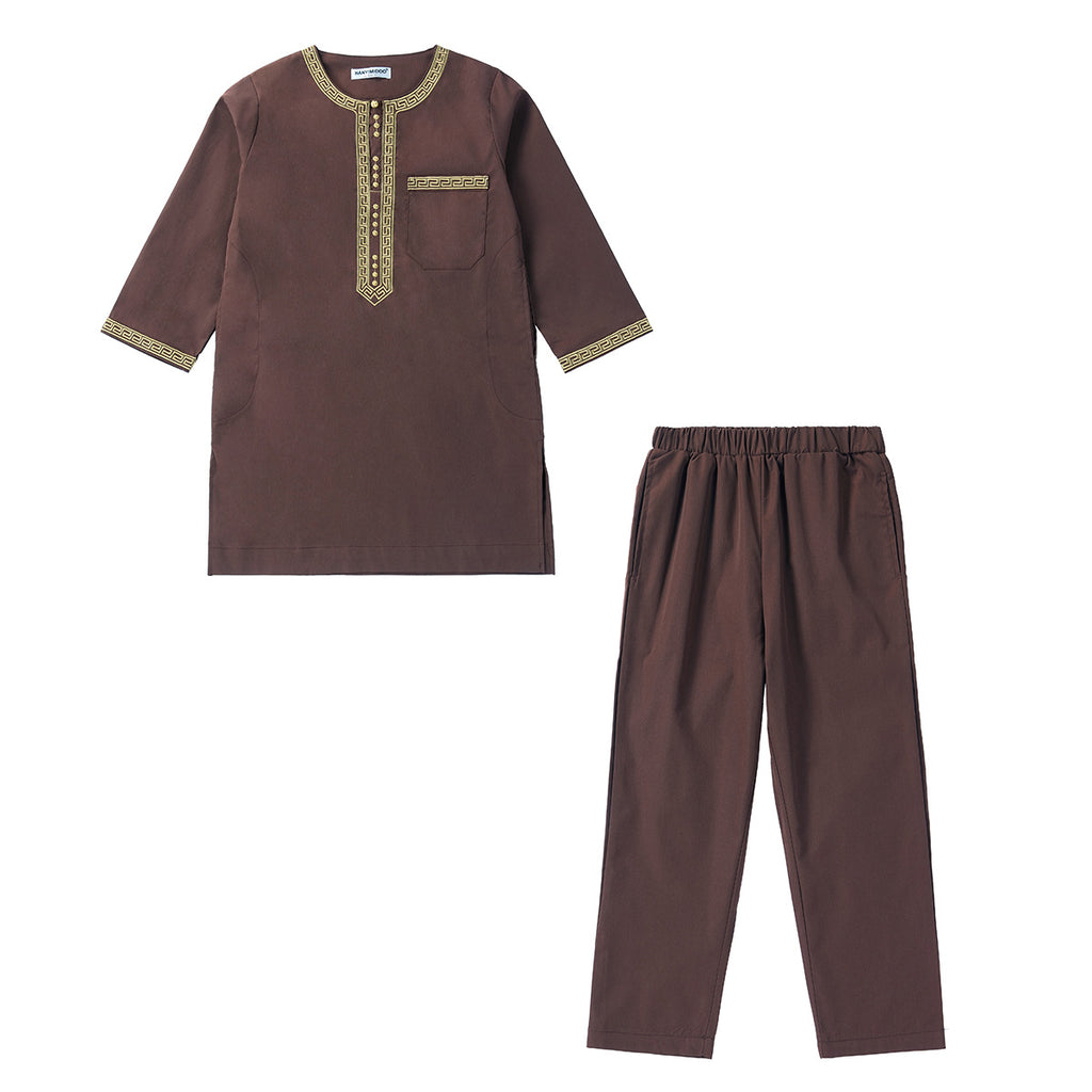 TH878#New buttons islamic children clothing design kids boy robe dubai abaya