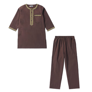 TH878#New buttons islamic children clothing design kids boy robe dubai abaya