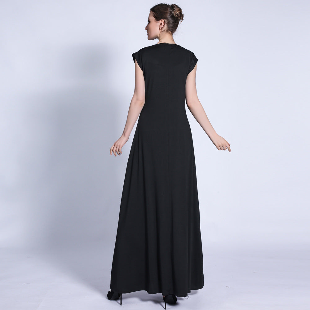 G1314#New solid color bottoming skirt basic sleeveless long dress women