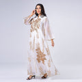 AB056# New burnt flower sequin dress light luxury ladies party dress Muslim abaya women's clothing