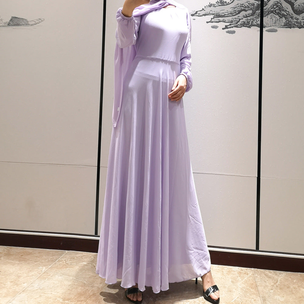 G9514#New Chiffon Abaya Dubai Muslim Women Dresses Islamic Clothing