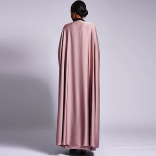 1318#High quality soft satin straight dress muslim dresses abaya