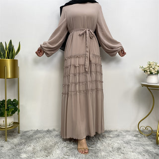 6527# New Arrival Double Chiffon Abaya Dresses Islamic Clothing