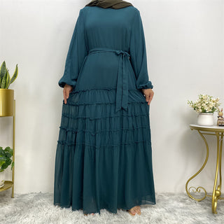 6527# New Arrival Double Chiffon Abaya Dresses Islamic Clothing