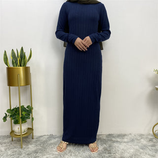 387# Basic abaya long sleeve stretchable knit cotton inner dress