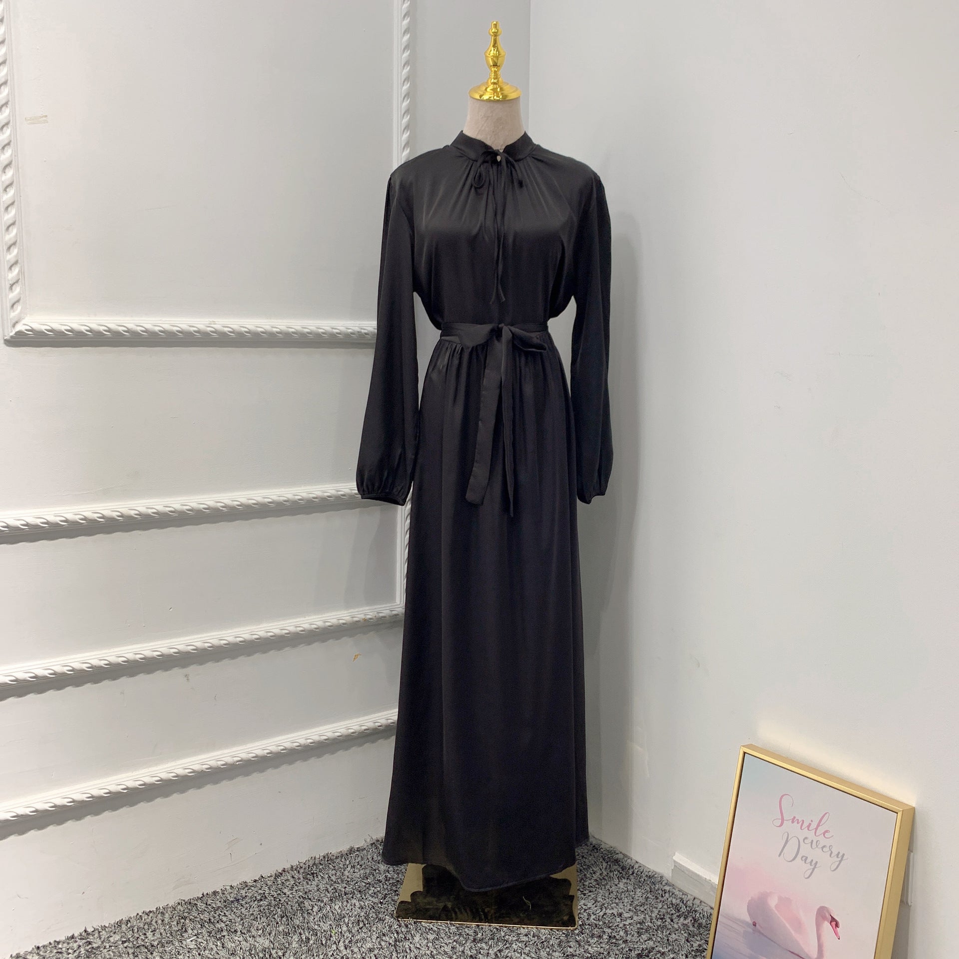 1472#Satin Fashionable Women Muslim Prom Dresses for Dubai