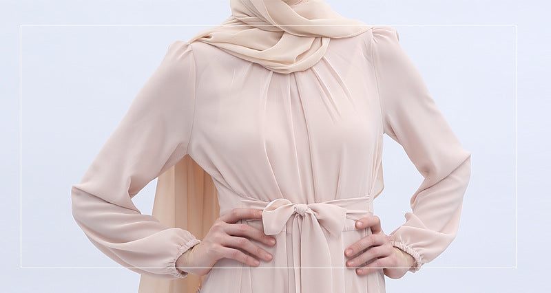G9514#New Chiffon Abaya Dubai Muslim Women Dresses Islamic Clothing