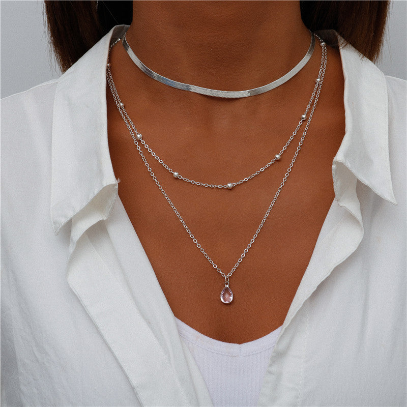 N16#Vintage Multi Layered Portrait Coin Moon Hamsa Hand Chain Necklaces