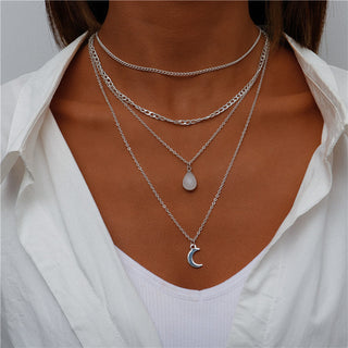 N18#Chain Necklaces for Women Boho Elephant Hearts Pendants