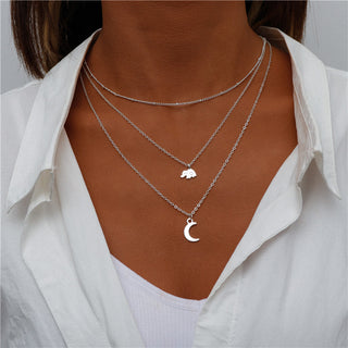 N18#Chain Necklaces for Women Boho Elephant Hearts Pendants