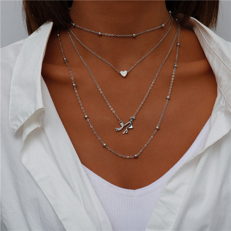 N18#Chain Necklaces for Women Boho Elephant Hearts Pendants