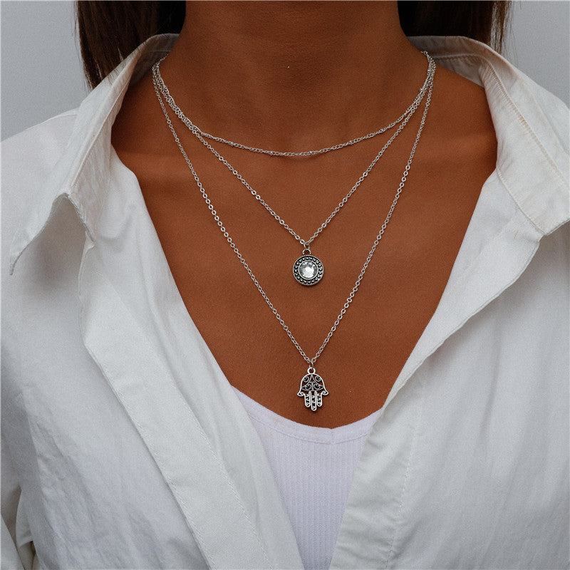 N18#Chain Necklaces for Women Boho Elephant Hearts Pendants