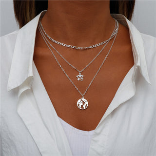 N18#Chain Necklaces for Women Boho Elephant Hearts Pendants