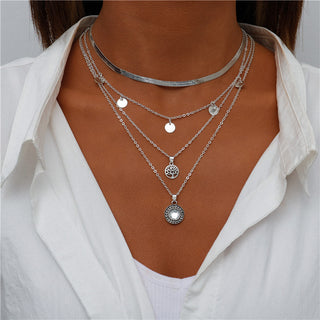 N18#Chain Necklaces for Women Boho Elephant Hearts Pendants