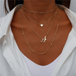 N18#Chain Necklaces for Women Boho Elephant Hearts Pendants