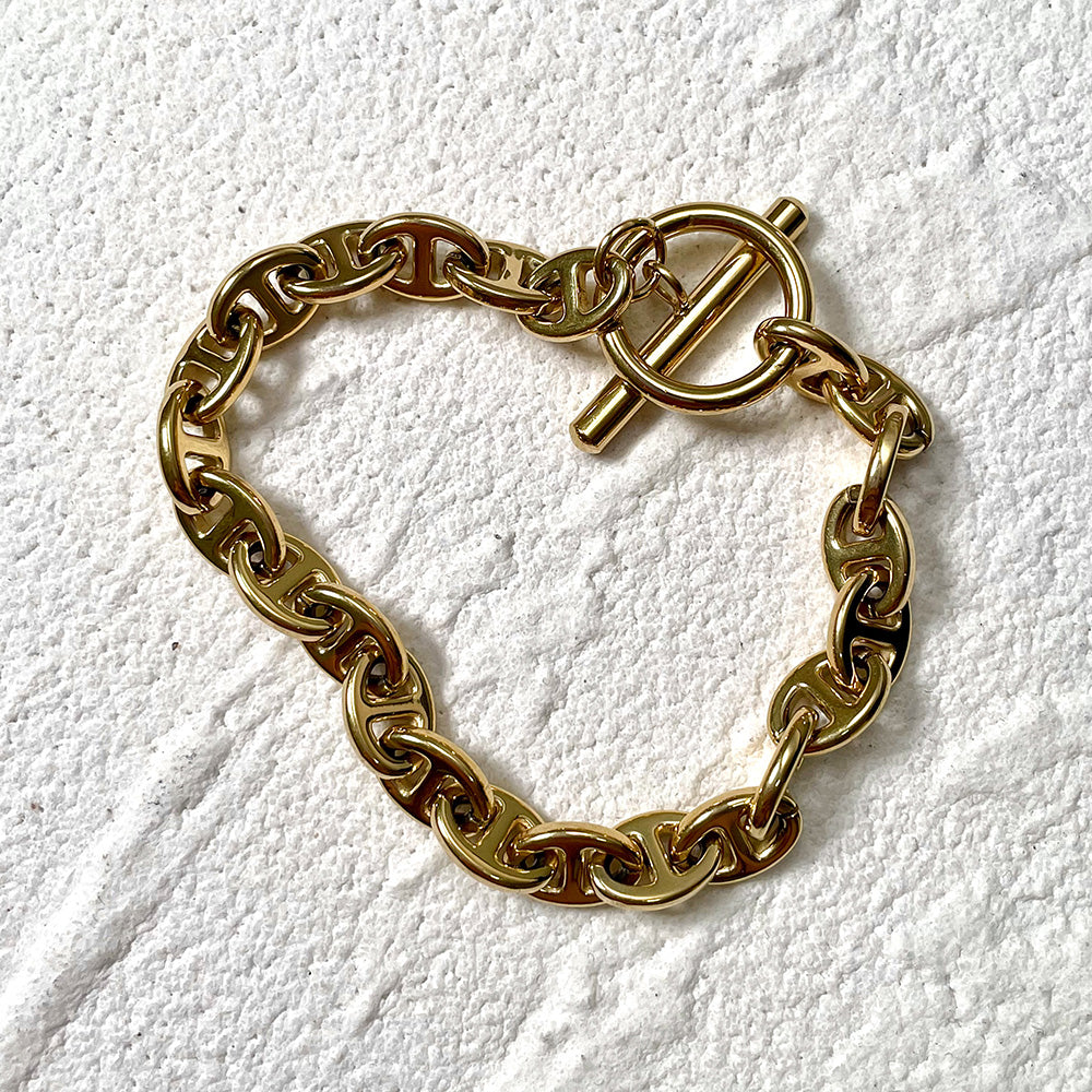 B14#ENFASHIONFemme Gold Color Stainless Steel Punk Bracelets For Women
