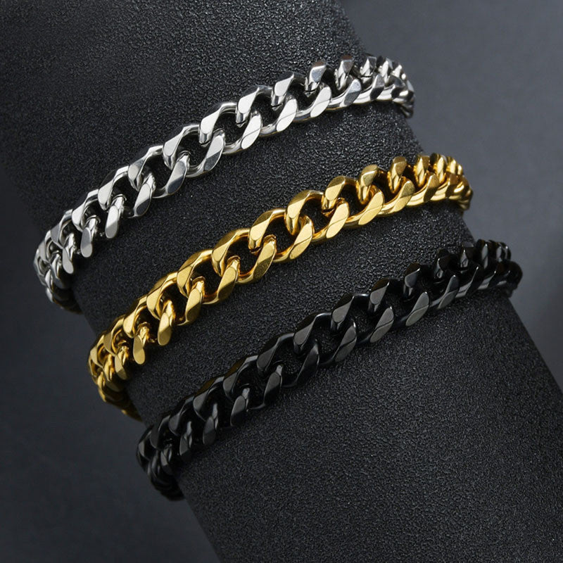 B15#Curb Cuban Link Chain Bracelets On the Hand Jewelry Gifts trend