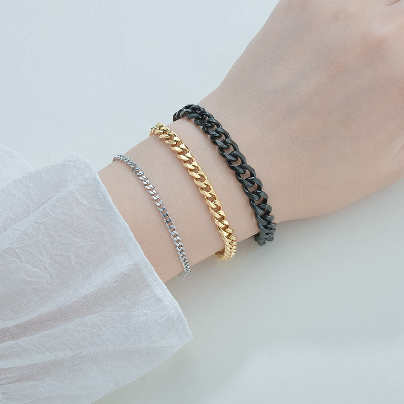 B15#Curb Cuban Link Chain Bracelets On the Hand Jewelry Gifts trend