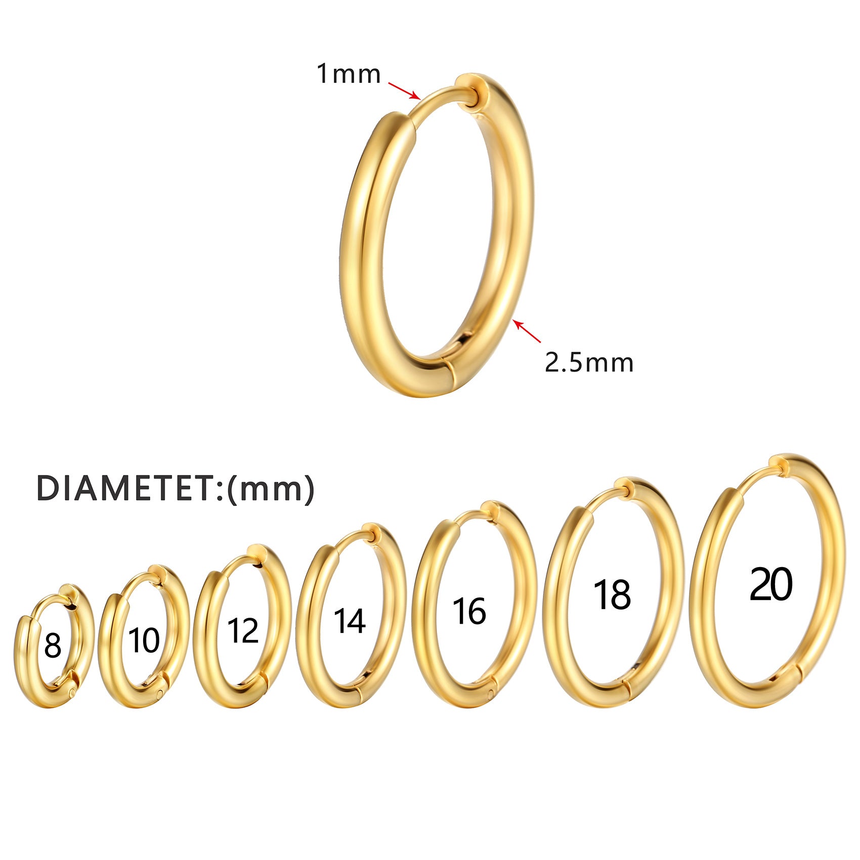 E25#New Simple Stainless Steel Small Hoop Earrings for Women