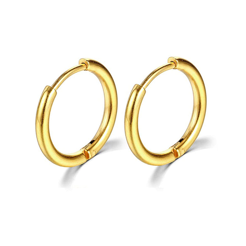 E25#New Simple Stainless Steel Small Hoop Earrings for Women