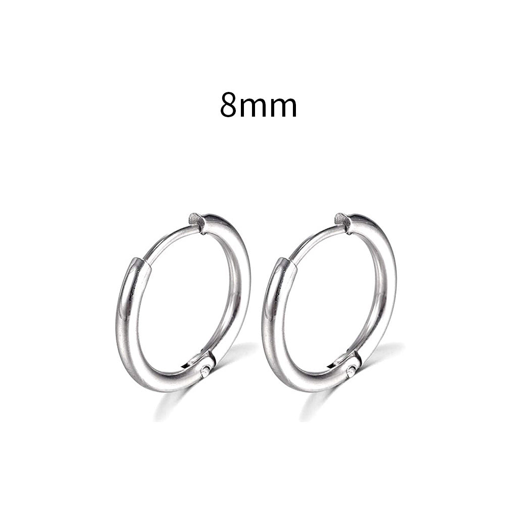 E25#New Simple Stainless Steel Small Hoop Earrings for Women
