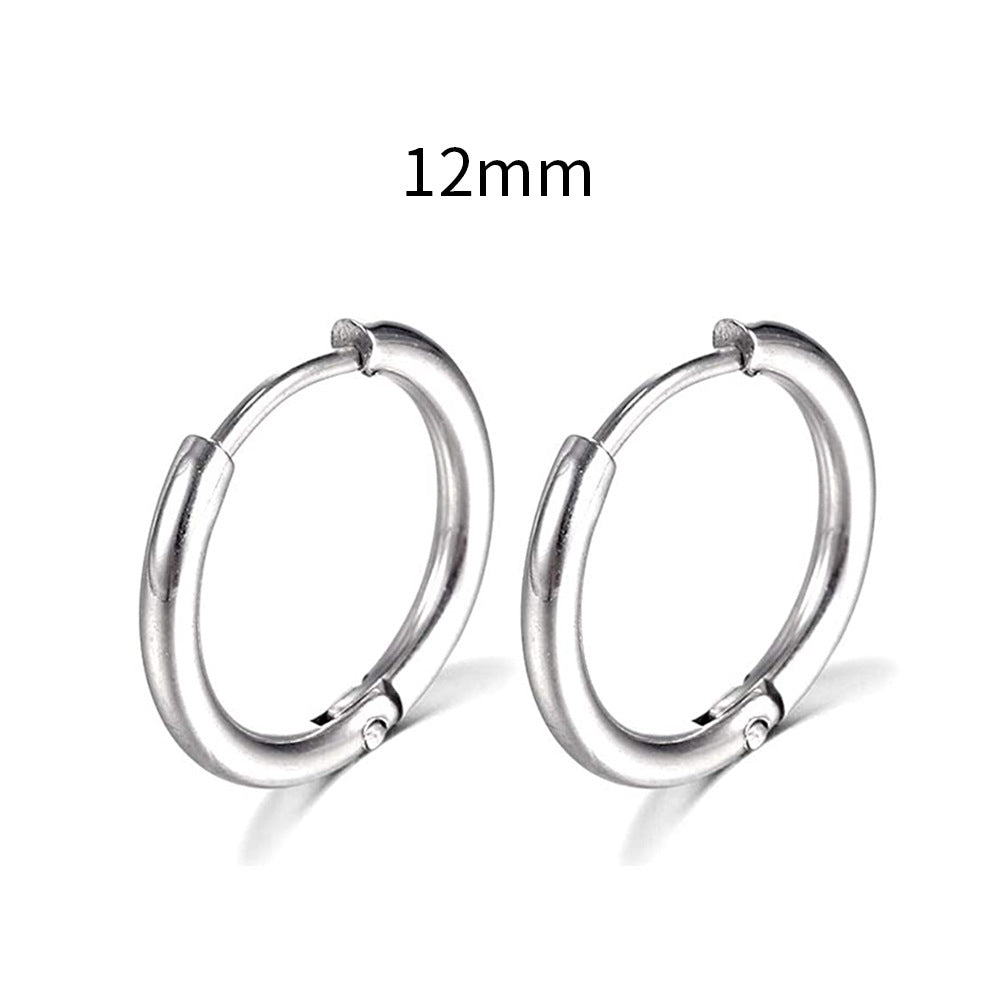 E25#New Simple Stainless Steel Small Hoop Earrings for Women