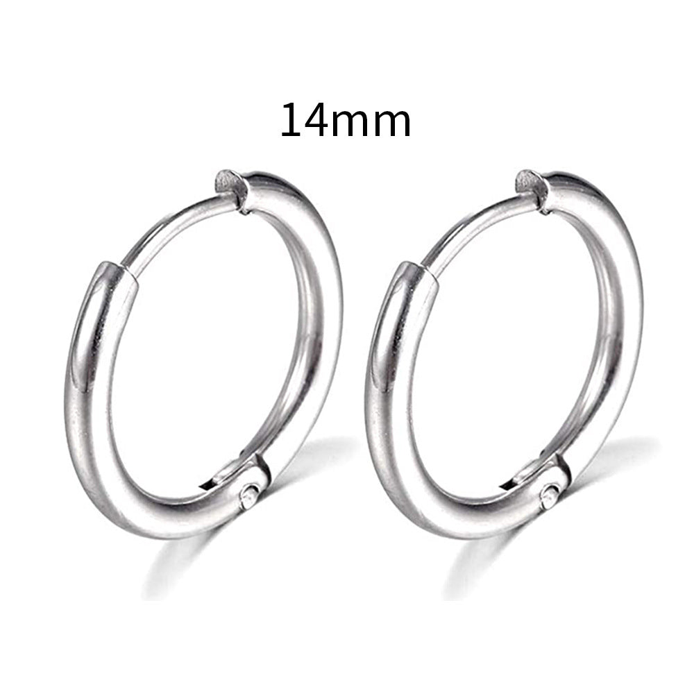 E25#New Simple Stainless Steel Small Hoop Earrings for Women