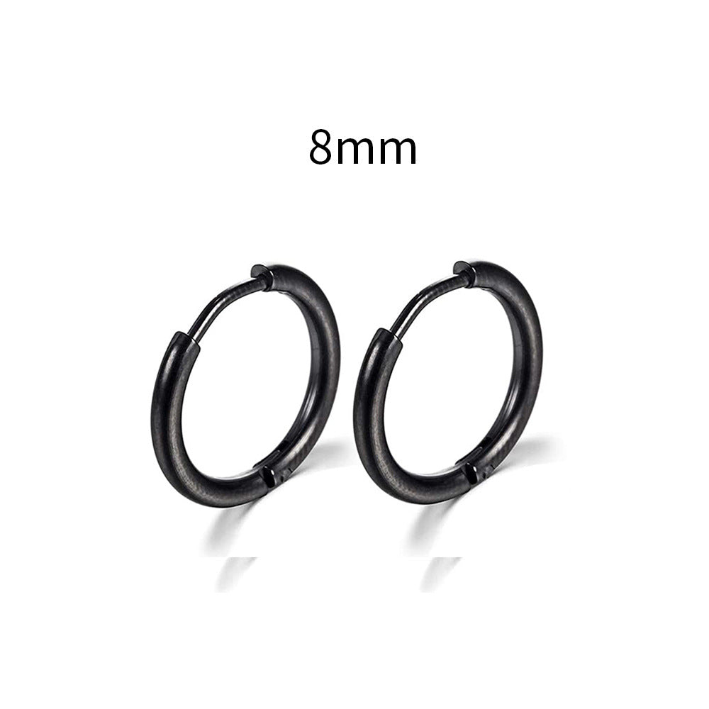 E25#New Simple Stainless Steel Small Hoop Earrings for Women