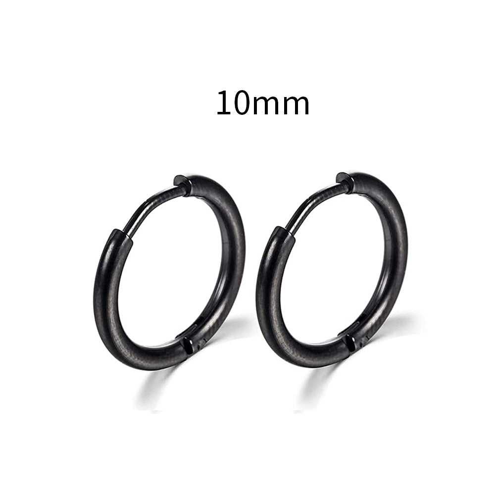 E25#New Simple Stainless Steel Small Hoop Earrings for Women