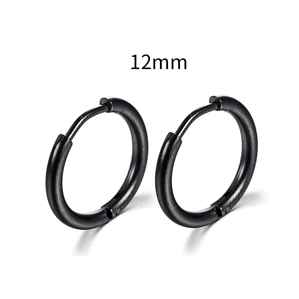 E25#New Simple Stainless Steel Small Hoop Earrings for Women