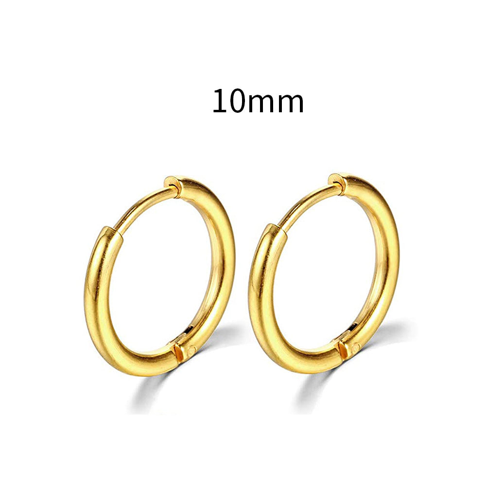 E25#New Simple Stainless Steel Small Hoop Earrings for Women