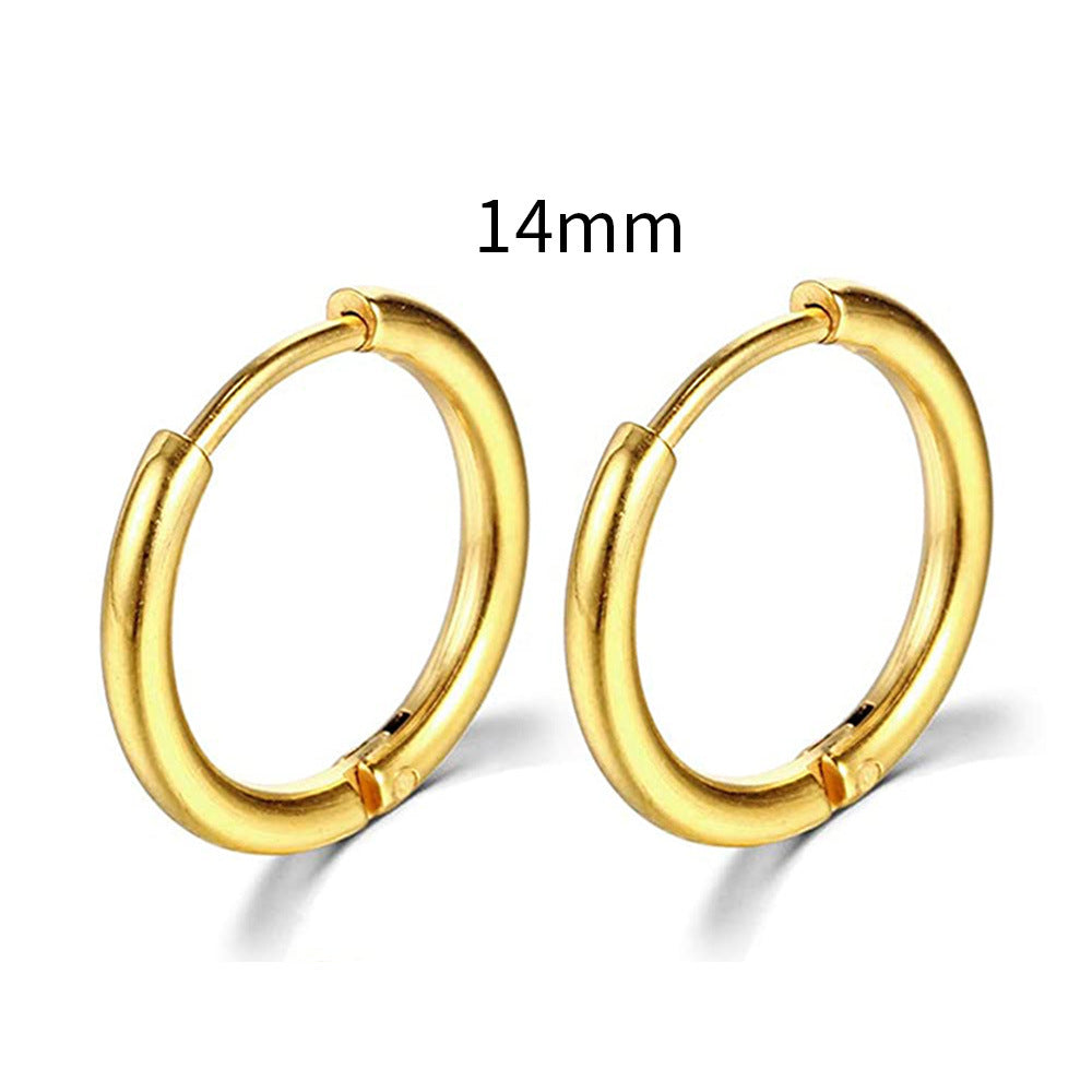 E25#New Simple Stainless Steel Small Hoop Earrings for Women