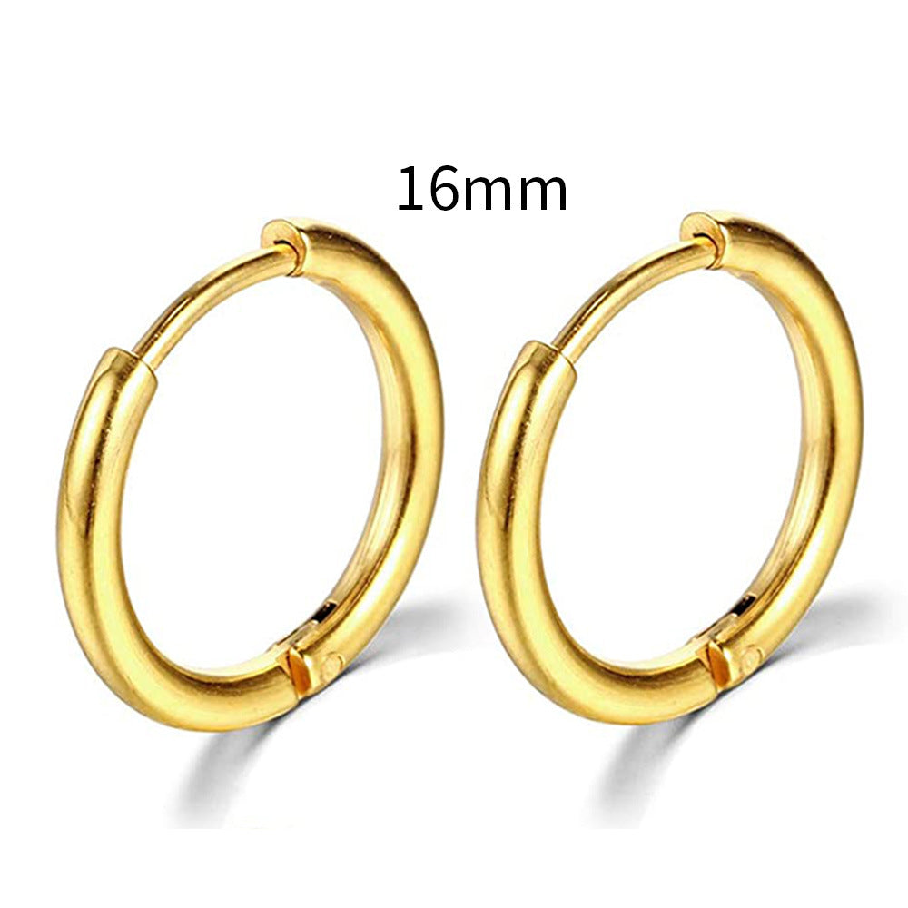 E25#New Simple Stainless Steel Small Hoop Earrings for Women